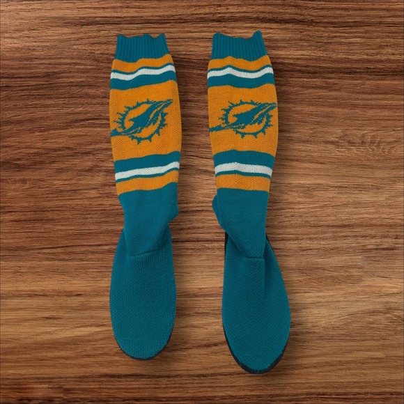 NFL Miami Dolphins Novelty Slipper‎ Socks Team Logo Women's Size M (7-8) - Picture 1 of 5